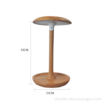 Pilzform verstellbare Holz LED Tischlampe
